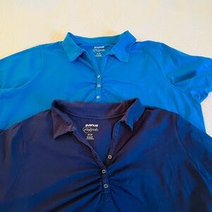 Avenue Women's Short Sleeve Tops in Bright Blue and Deep Navy